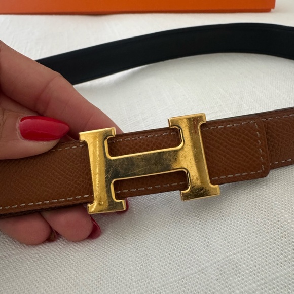 Hermes H belt buckle & Reversible leather strap 32 mm - Picture 4 of 5